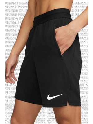 Nike Pro Dri Fit Flex Vent Max 8 Inch Shorts Fermuarlı Erkek Antrenman Şortu Siyah