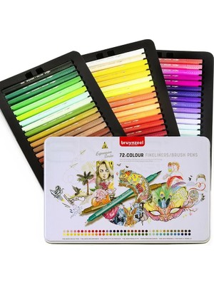 Bruynzeel Expression Series Fineliner-Brush Pens Çift Taraflı Kalem 72LI 60325072
