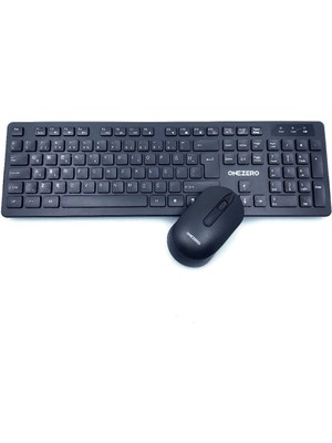 Onezero Kablosuz Klavye ve Mouse Set  Siyah - ZR-700