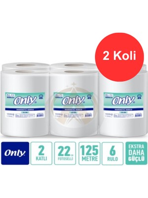 Only Fotoselli Kağıt Havlu 8 Kg. 22 Cm. 6 Rulo x 2 Koli (6x2:12 Rulo)