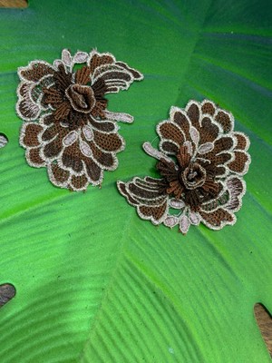 2 Adet Kabartma Nakış Işleme Aplike Set 11X9 cm