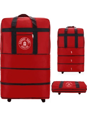 Bambus Home Genişleyebilir 3 Körüklü Fermuarlı Tekerlekli El Valizi-Dev Boy Çanta