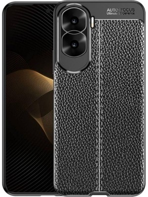 HANPORIUM Honor 90 Lite Deri Desenli Silikon Kılıf - Ultra Darbe Emici Kamera Korumalı Kapak