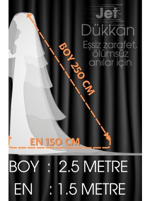 Tekno Trust Taşlı Duvak Elegance Yoğun Incili 2.5 Metre Boy 1.5 Metre En - Gelin, Nikah, Duvağı,tül, Kırık Beya