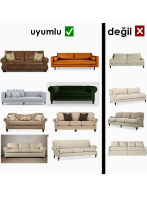 Amor Home Amorhome Krem Tek Parça Lastikli Üçlü Koltuk Örtüsü - Kanepe Örtüsü 180 x 230 Esnek, Jakarlı