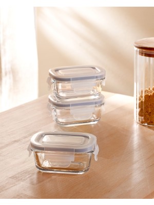 Madame Coco Marle 3'lü Dikdörtgen Mini Saklama Kabı - 120ML