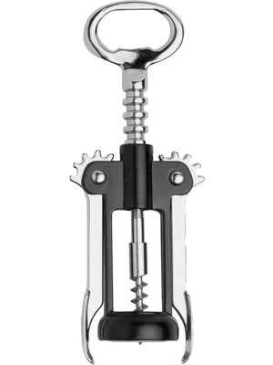 BarkoFix Profesyonel Lüks Ergonomik Tirbüşon - Mantar Kapak Açma Aleti Gümüş Siyah Trbişon