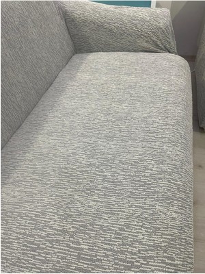 Amor Home Amorhome Taş Gri 3-3-1-1 Lastikli Jakarlı Koltuk Örtüsü - Kanepe Örtüsü Takımı 180X230 Esnek, 4 Parça