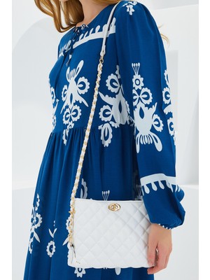 Bigdart Armine Kadın Beyaz Zincir Detay Askılı Omuz Çantası 010165