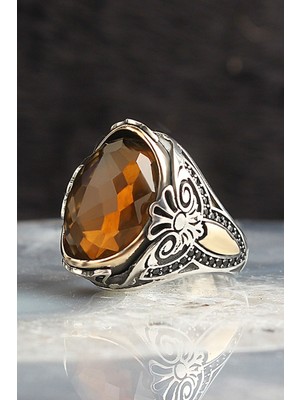 Ksr Moda Zirkon Taşlı 925 Ayar Erkek Gümüş Yüzük