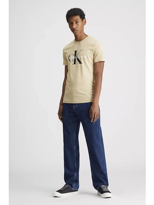 Calvin Klein Erkek Slim Monogramlı Bisiklet Yaka T-Shirt