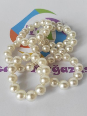 TM Tasarım Mağazası 12 Adet Krem Büyük Incili Peçete Yüzüğü Halkası - Inci 10 mm