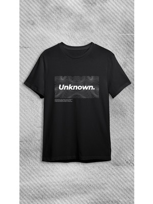 Elbiseciniz Unisex Bisiklet Unknow Baskılı Siyah T-Shirt