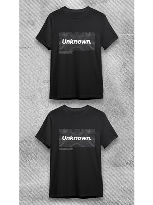 Elbiseciniz Unisex Bisiklet Unknow Baskılı Siyah T-Shirt