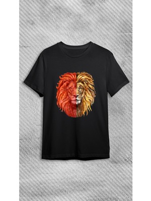 Elbiseciniz Yeleli Aslan Baskılı Tişört Unisex T-Shirt