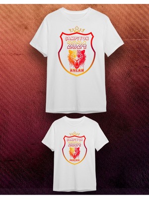 Elbiseciniz Şampiyon Aslan Tişörtü -Baba Oğul Kombin T-Shirt (Tek Adet Fiyatıdır. Kombin Yapmak Için Ekleyiniz)