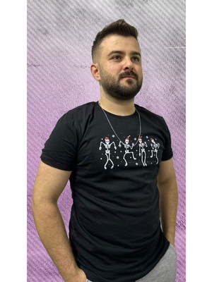 Elbiseciniz Yılbaşı Iskelet Tişörtü, Noel Tişörtü, Yılbaşı New Year Tişörtü Yılbaşı Tişörtü