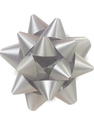 Roco Paper Co. Roco Paper Yıldız Desenli Mat Gümüş Rafta - 100 Adet - Çap 5 cm