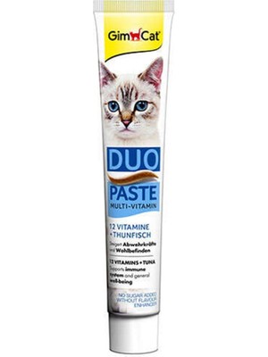GimCat Kedi Macunu Duo Paste 12 Vitaminli Ton Balıklı 50gr Yetişkin Kediler İçin Lezzetli Ödül