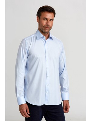 Bisse Platinium İtalyan Kumaş Regular Fit Mavi Erkek Gömlek PLTG005_D35