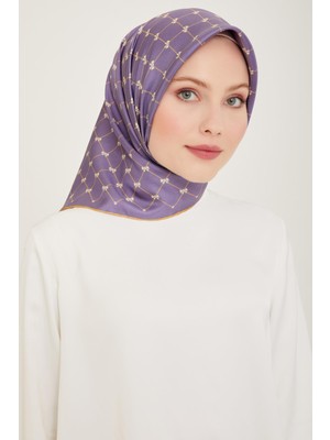 Belli Twill Ipek Eşarp - 4006-53 Lila