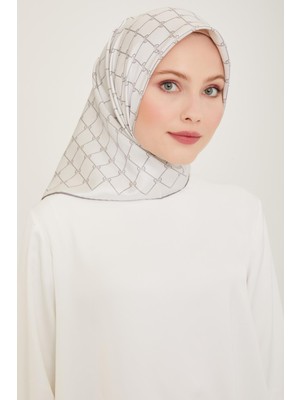 Belli Twill Ipek Eşarp - 4006-04 Açık Gümüş