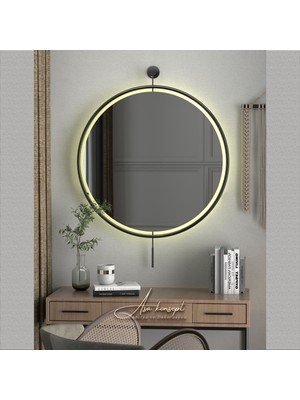 Amor Home Mirror Ayna Led'li Siyah Dekoratif Ayna, Makyaj Aynası Antre Ayna, Hol Koridor Ayna, Duvar Ayna, Salon Ayna, Mutfak Banyo Aynası, Wc Ofis Aynası