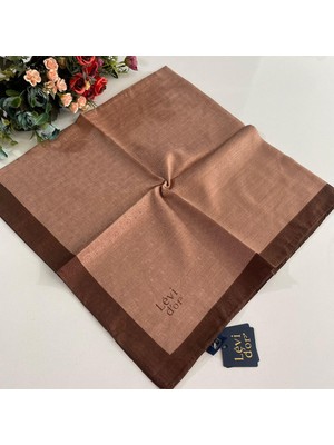 Levidor Premium Monogram Eşarp Gül Kurusu-Kahve GX0219