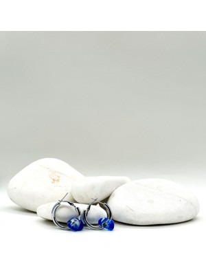 Riton Halka Taşlı Kadın Küpe | Hoop Lapis Stone Trend