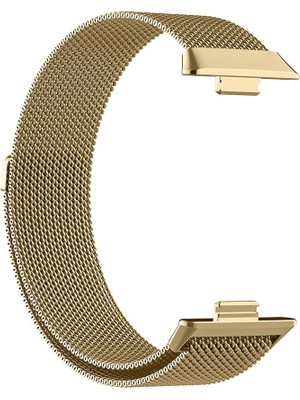 AktarMobile Huawei Watch Fit 3 Uyumlu Mıknatıslı Hasır Metal Örgü Kordon Özel Pim Tasarımı Milanese Kayış