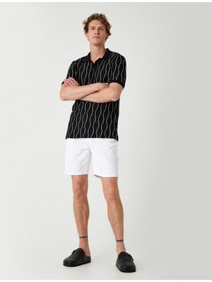 Koton Slim Fit Kot Şort Bermuda Cep Detaylı Pamuklu