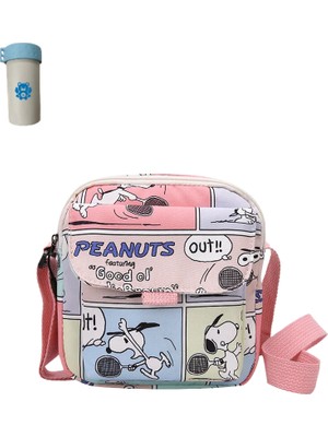 Sfehv108 Karikatür Sevimli Snoopy Kadın Omuz Çantası Kız Snoopy Desen Naylon Crossbody Çanta (Yurt Dışından)