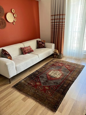 DesignEv 117X208 cm El Dokuma Dekoratif Türk Kilim Oturma Odası Için Yün Kilim