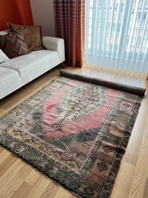 DesignEv 147X254 cm El Dokuma Nostaljik Türk Kilim Büyük Alanlar Için Yün Kilim