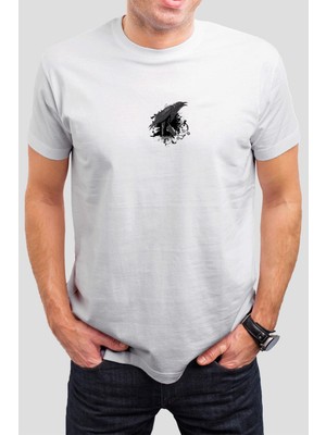 T-35 Karga Baskılı Beyaz  Tişört C668