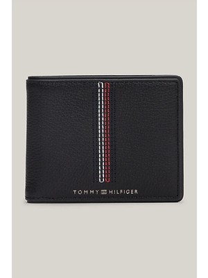 Tommy Hilfiger Erkek Casual Mini Deri Siyah Kartlık