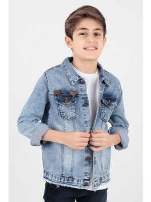 Ahengim Ahenk Kids Erkek Çocuk Ceket Erkek Çocuk Kot Ceket Arma Detaylı AK888946