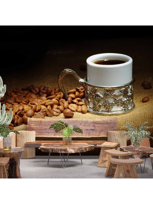 Duvar Kağıdı Baskı Fincanda Kahve Cafe Duvar Kağıdı Baskı