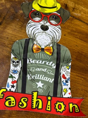 26X16 cm Renkli Köpek Arma Dikiş Aplike