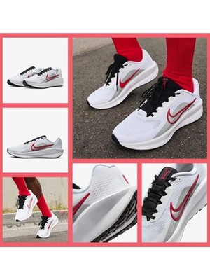 Nike Downshifter 13 Erkek Sneaker Ayakkabı FD6454-104-BEYAZ/KRMZ