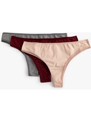 Koton Basic Brazilian Külot Çok Renkli Pamuklu 3'lü Paket