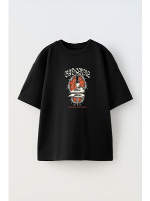 The Wert Unisex Best Seller Of Bad Omens Tasarım Baskılı Pamuk Sıyah Oversize T-Shirt