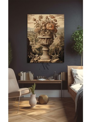 Ar Ajans Kanvas Tablo Vazoda Çiçek Gold Dizayn Kanvas Tablo