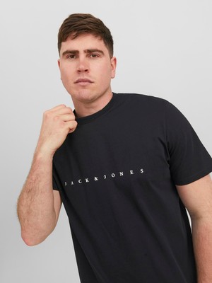 Jack & Jones Jjestar Jj Tee Ss Noos Pls Erkek Siyah Büyük Beden Tshirt 12243625-02