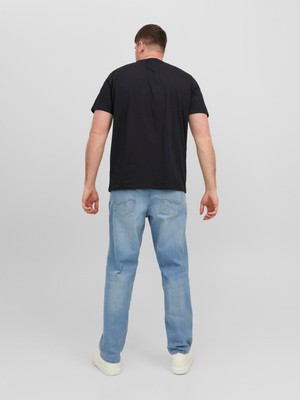 Jack & Jones Jjestar Jj Tee Ss Noos Pls Erkek Siyah Büyük Beden Tshirt 12243625-02