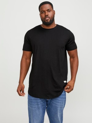 Jack & Jones Jjenoa Tee Ss Crew Neck Noos Pls Erkek Siyah Büyük Beden Tshirt 12184933-02