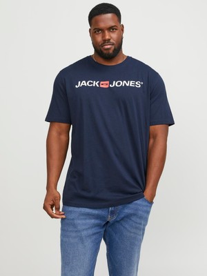 Jack & Jones Jjecorp Logo Tee Ss Crew Neck Noos Pls Erkek Lacivert Büyük Beden Tshirt 12184987-04