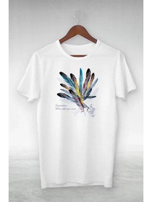 Tua Moda Unisex Baskılı Oversize T-Shirt - Beyaz