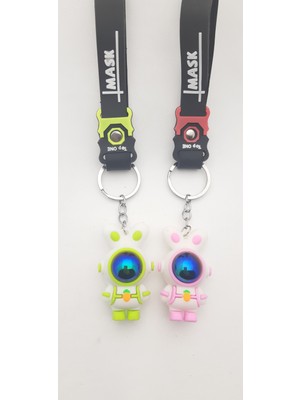 Be Beauty 2 Adet Silikon Astronot Anahtarlık Model 02