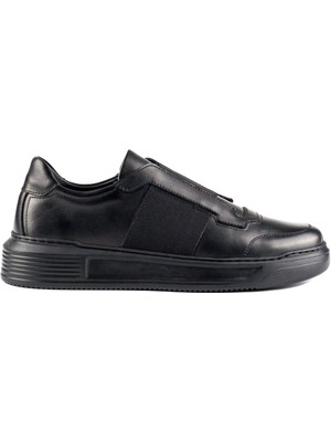 Tefani Store Versys Siyah Hakiki Deri Siyah Taban Erkek Spor (Sneaker) Ayakkabı